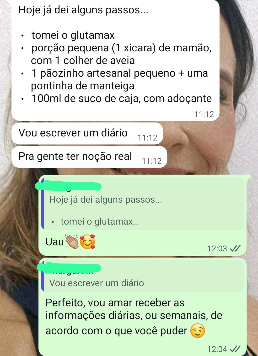 Feedback real de cliente em conversa de WhatsApp